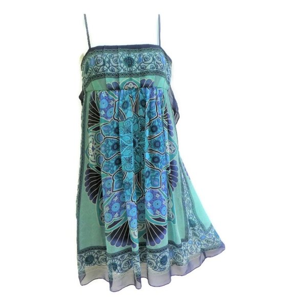 Modcloth Dresses & Skirts - SiLK Modcloth Dress Strapless Pleated Lined Blue Side Zip Padded Pleated Skirt 2